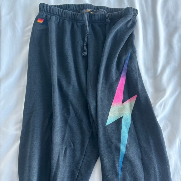 Aviator Nation Pants - Aviator Nation Lighting Bolt Sweatpants